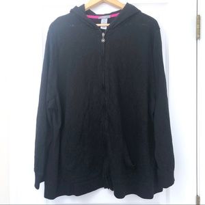 Catherines Full Zip Athletic Black Hoodie